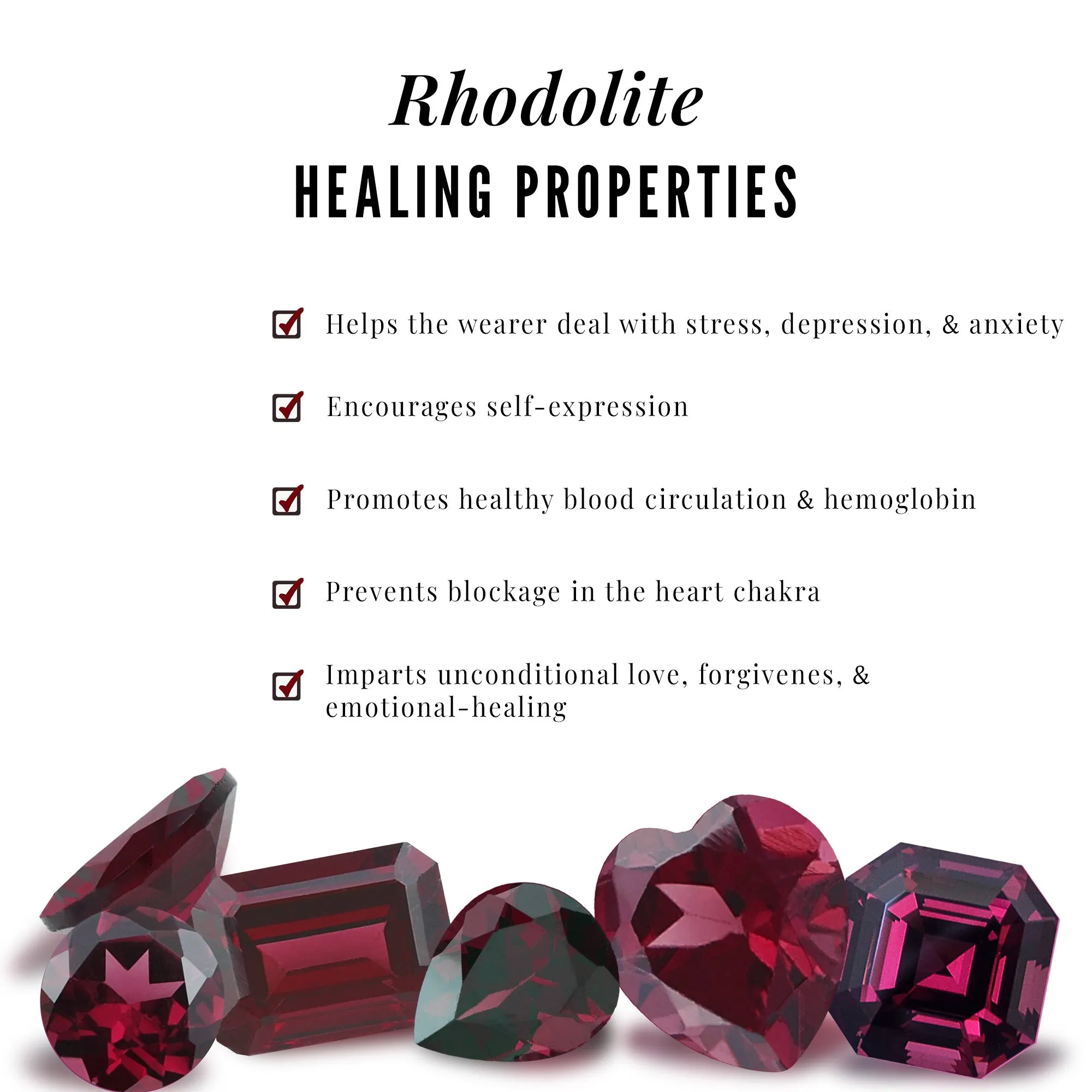 0.75 CT Real Rhodolite Statement Ring with Diamond Stones