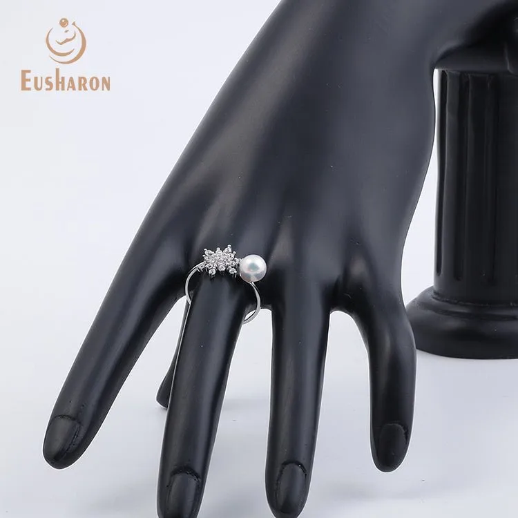 10 PCS Snowfalke Edison Freshwater Pearl Earrings Pendant Necklace Ring Set
