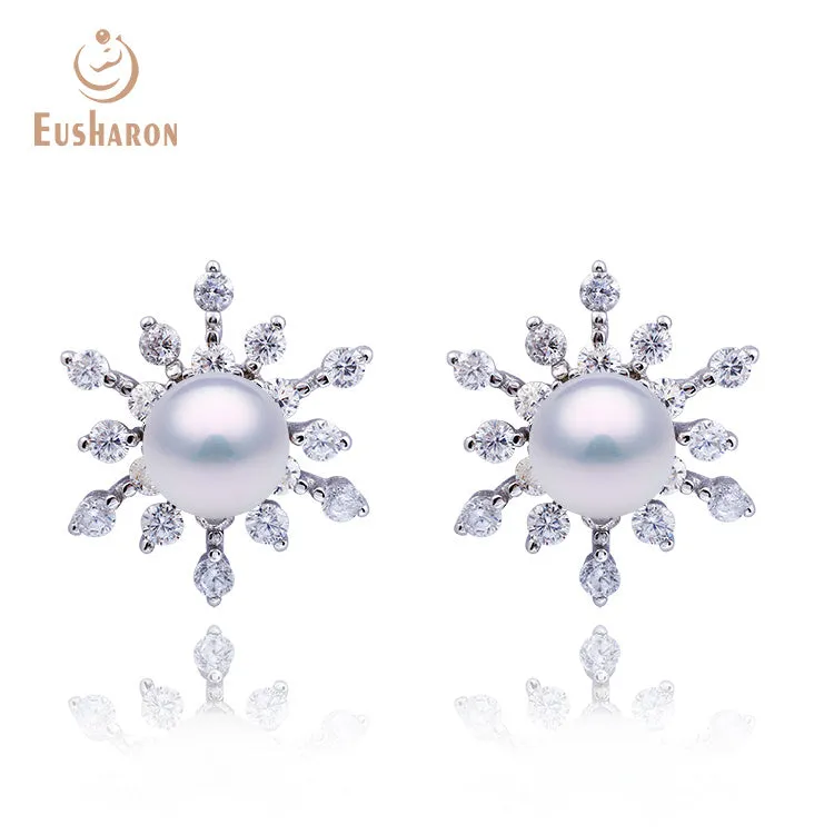 10 PCS Snowfalke Edison Freshwater Pearl Earrings Pendant Necklace Ring Set