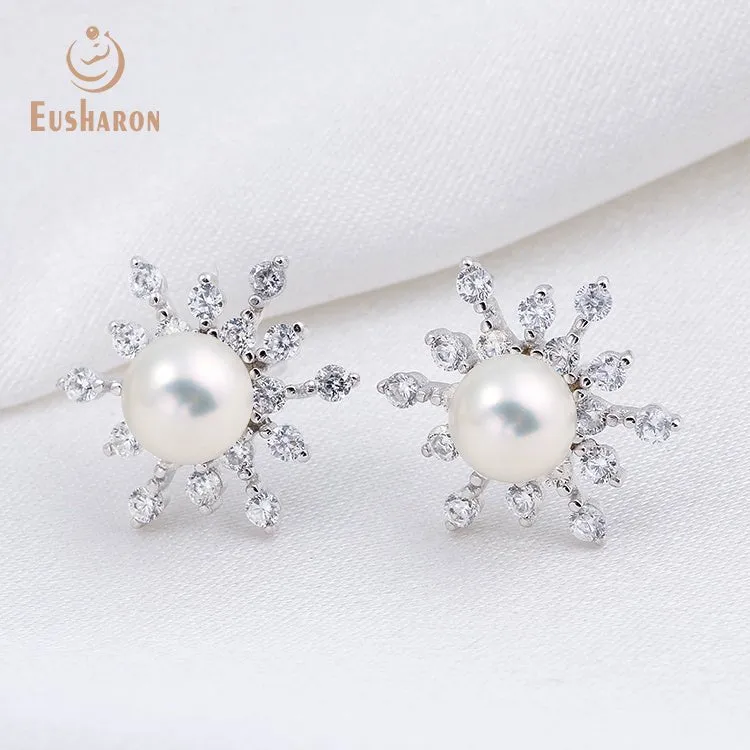 10 PCS Snowfalke Edison Freshwater Pearl Earrings Pendant Necklace Ring Set