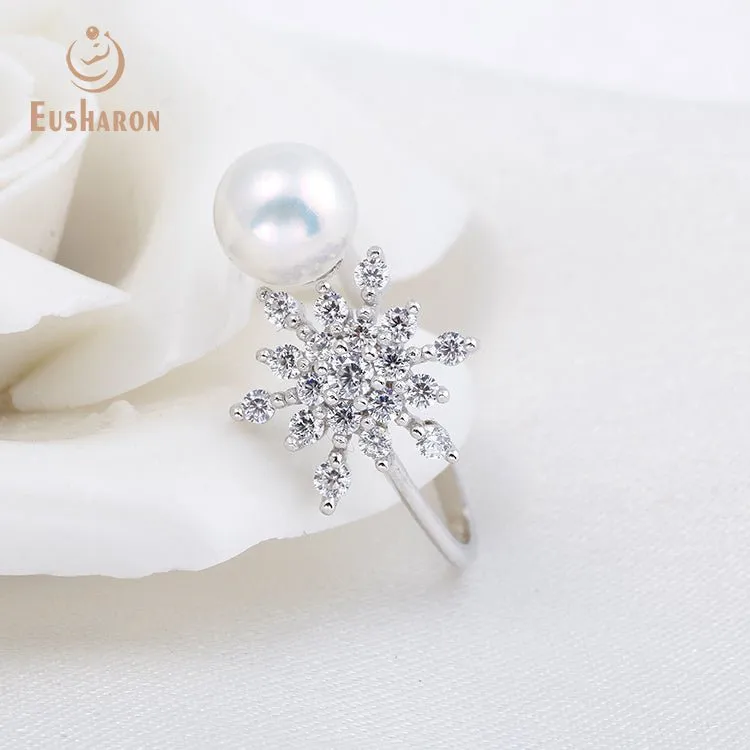 10 PCS Snowfalke Edison Freshwater Pearl Earrings Pendant Necklace Ring Set