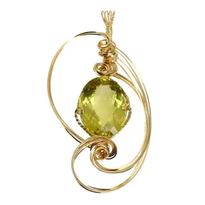 102.5 CT Green Gold Quartz 14K Gold-filled Pendant