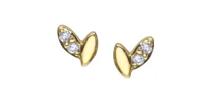 10K Yellow Gold "Wheat" Stud Earrings
