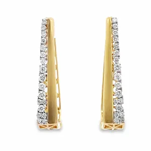 14k Gold Diamond Geometric Hoops