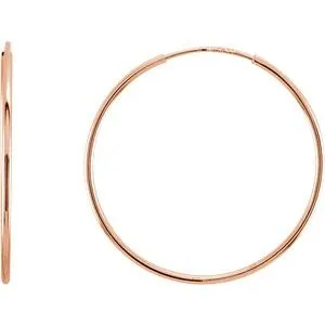 14K Rose Endless Tube 10 mm Hoop Earring
