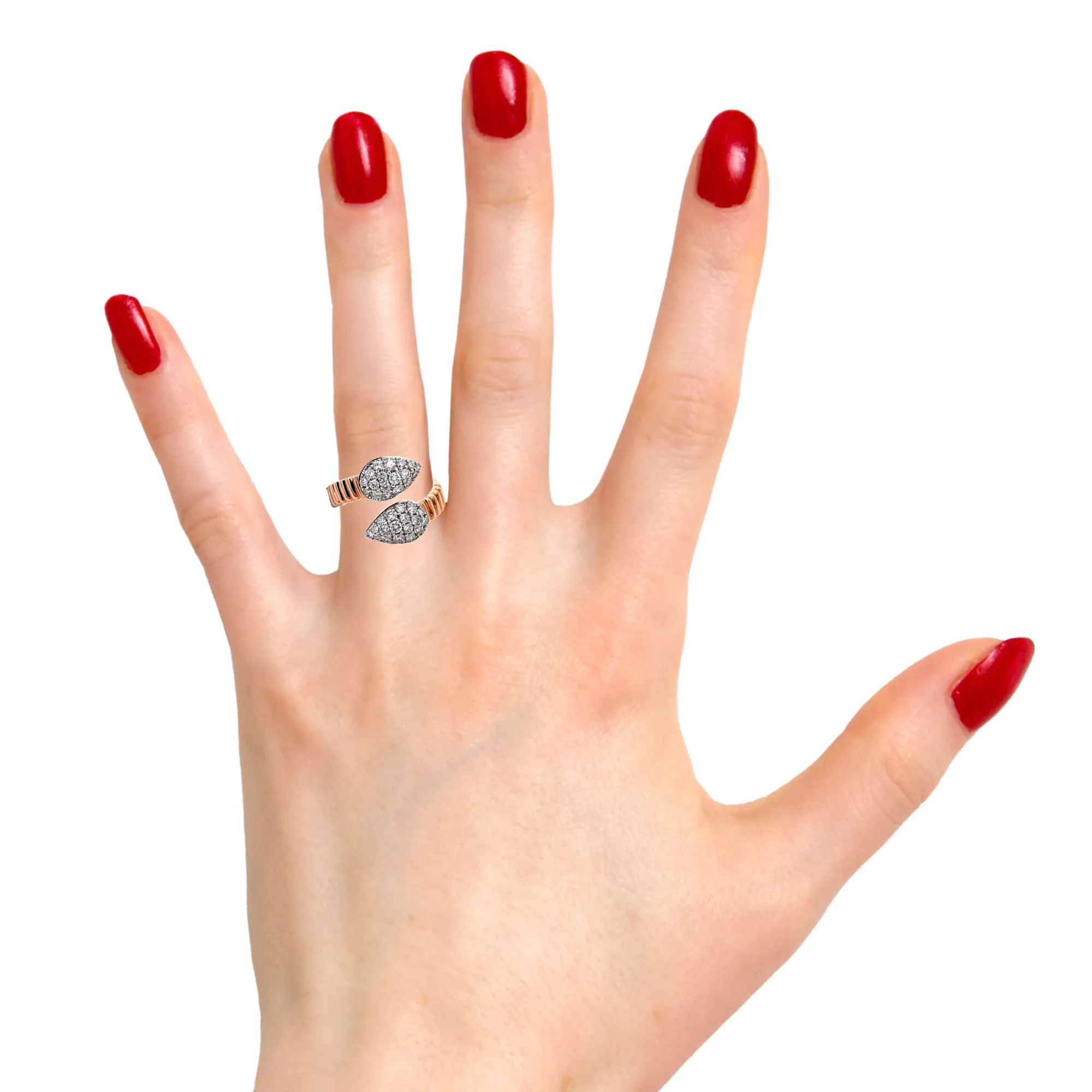 14K Rose Gold Pear Shaped Wrap Ring