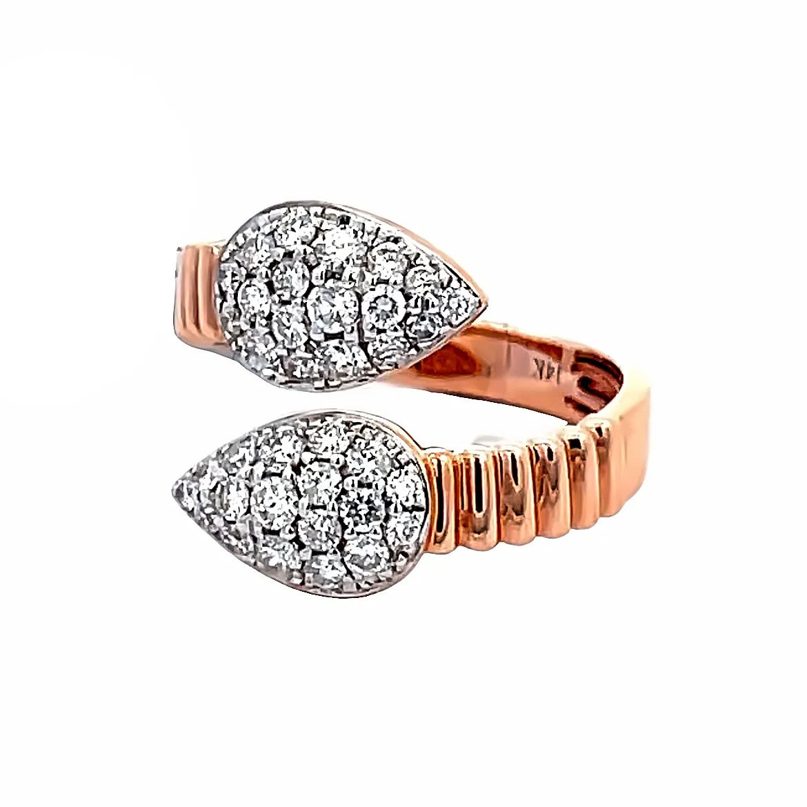 14K Rose Gold Pear Shaped Wrap Ring