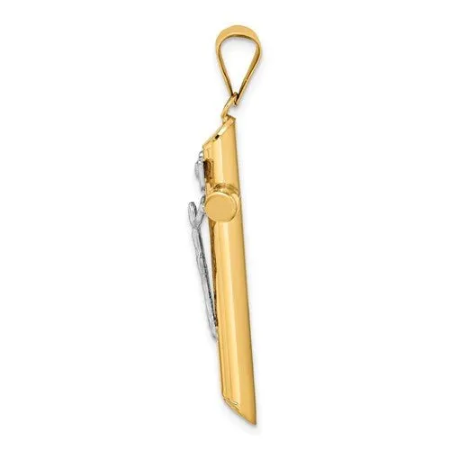 14K TT Gold Hollow Crucifix