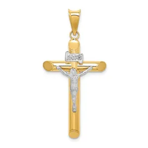 14K TT Gold Hollow Crucifix