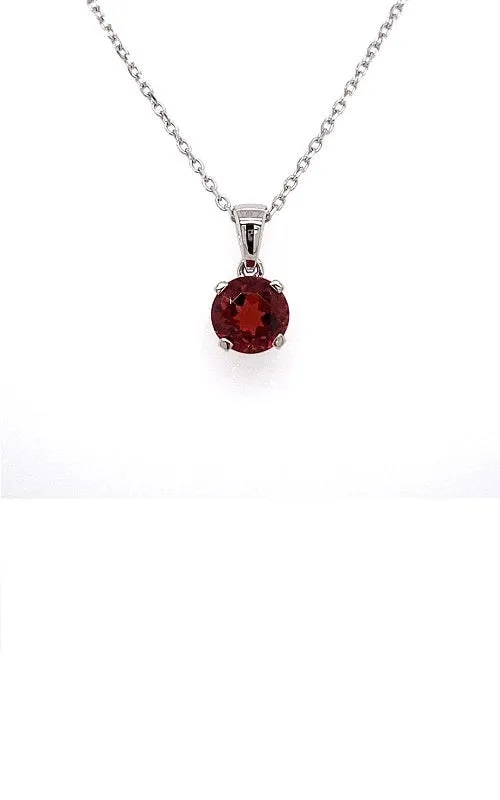 14K WHITE GOLD GARNET PENDANT  G11629