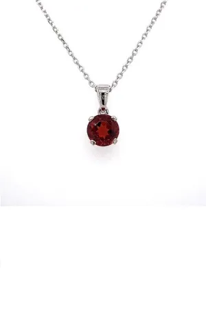 14K WHITE GOLD GARNET PENDANT  G11629
