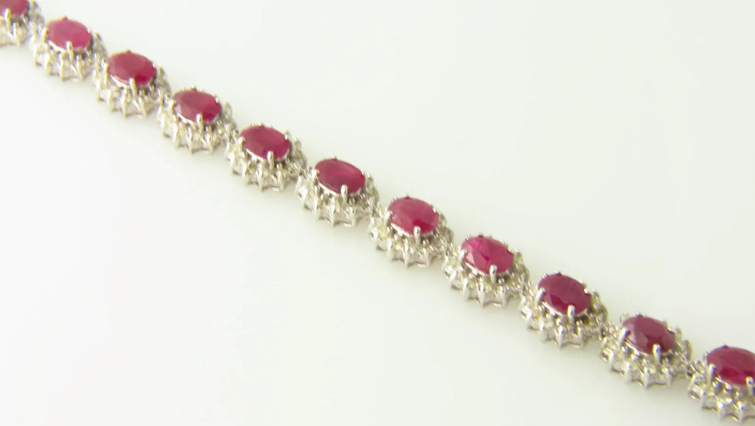 14K White Gold, Ruby and Diamond Bracelet
