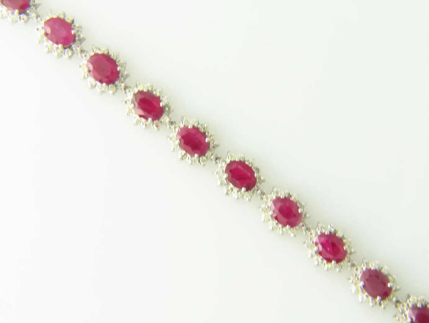 14K White Gold, Ruby and Diamond Bracelet