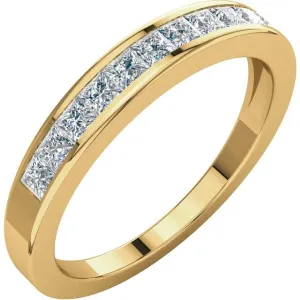 14K Yellow Gold 1/2 CTW Square Diamond Anniversary Band
