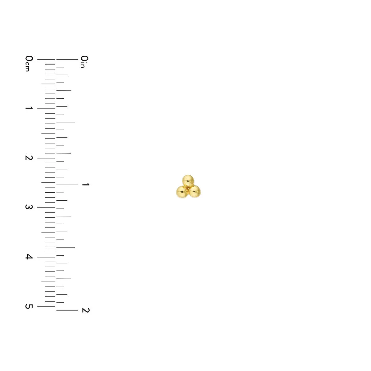 14k Yellow Gold Bead Trinity Studs