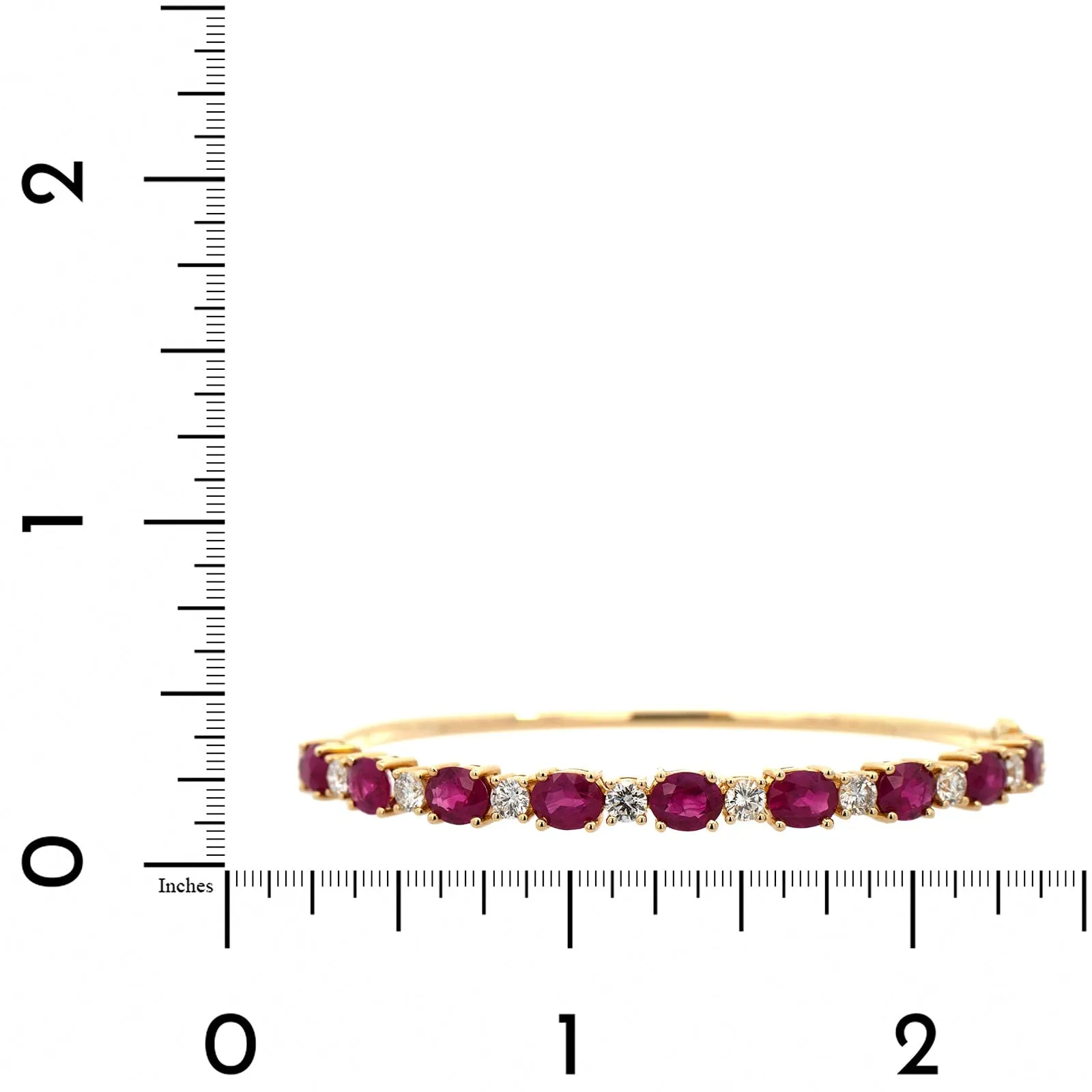 14K Yellow Gold Oval Ruby and Diamond Bracelet