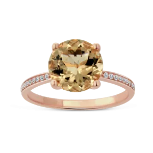 14KP 18D0.06CT,1MG2.37CT,MORGANITE/DIAMOND RING (118R408645P14MG1)