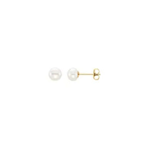 14ky pearl studs | 6-7mm