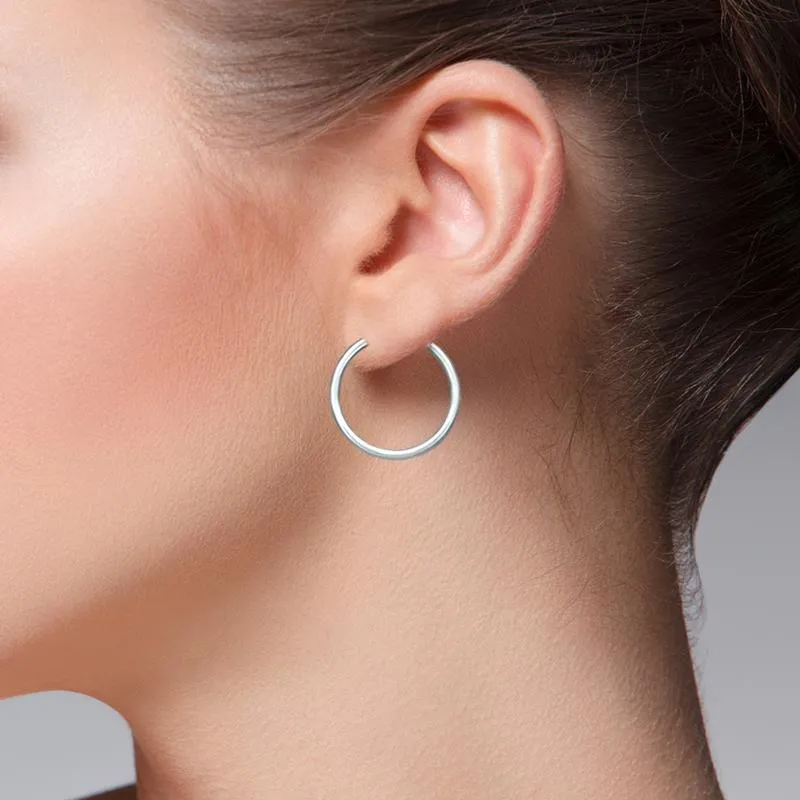 1.8 Grams, Plain White Gold Hoops (2mm x 20)