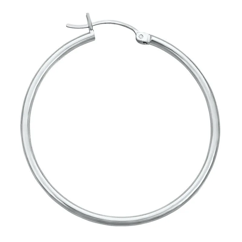 1.8 Grams, Plain White Gold Hoops (2mm x 20)