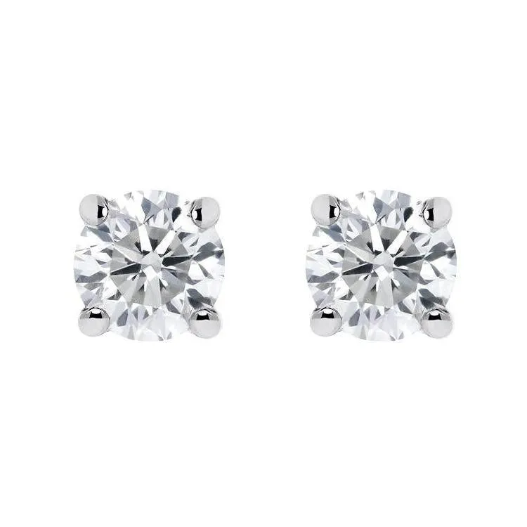 18ct White Gold 0.30ct Diamond Solitaire Brilliant Cut Stud Earrings