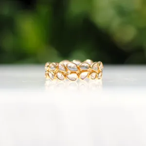 18k Gold Double Sliced Diamond Band, size 6
