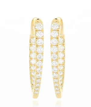 18k Yellow Gold Diamond Hoops
