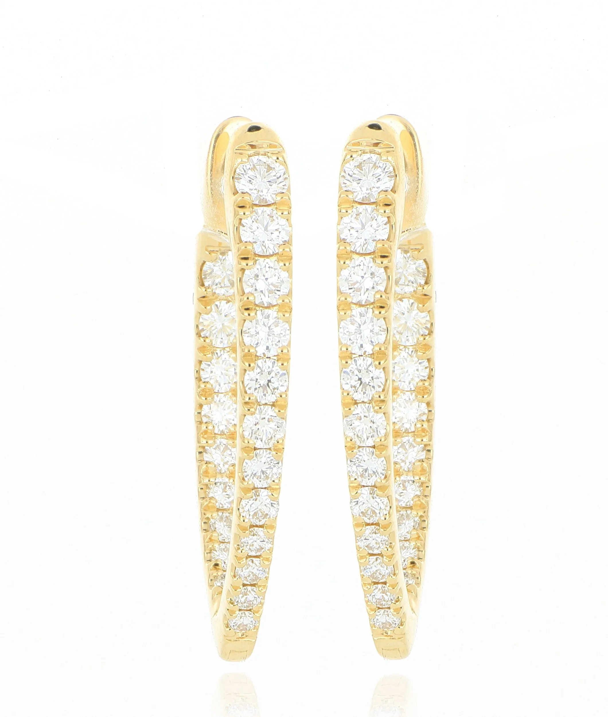 18k Yellow Gold Diamond Hoops
