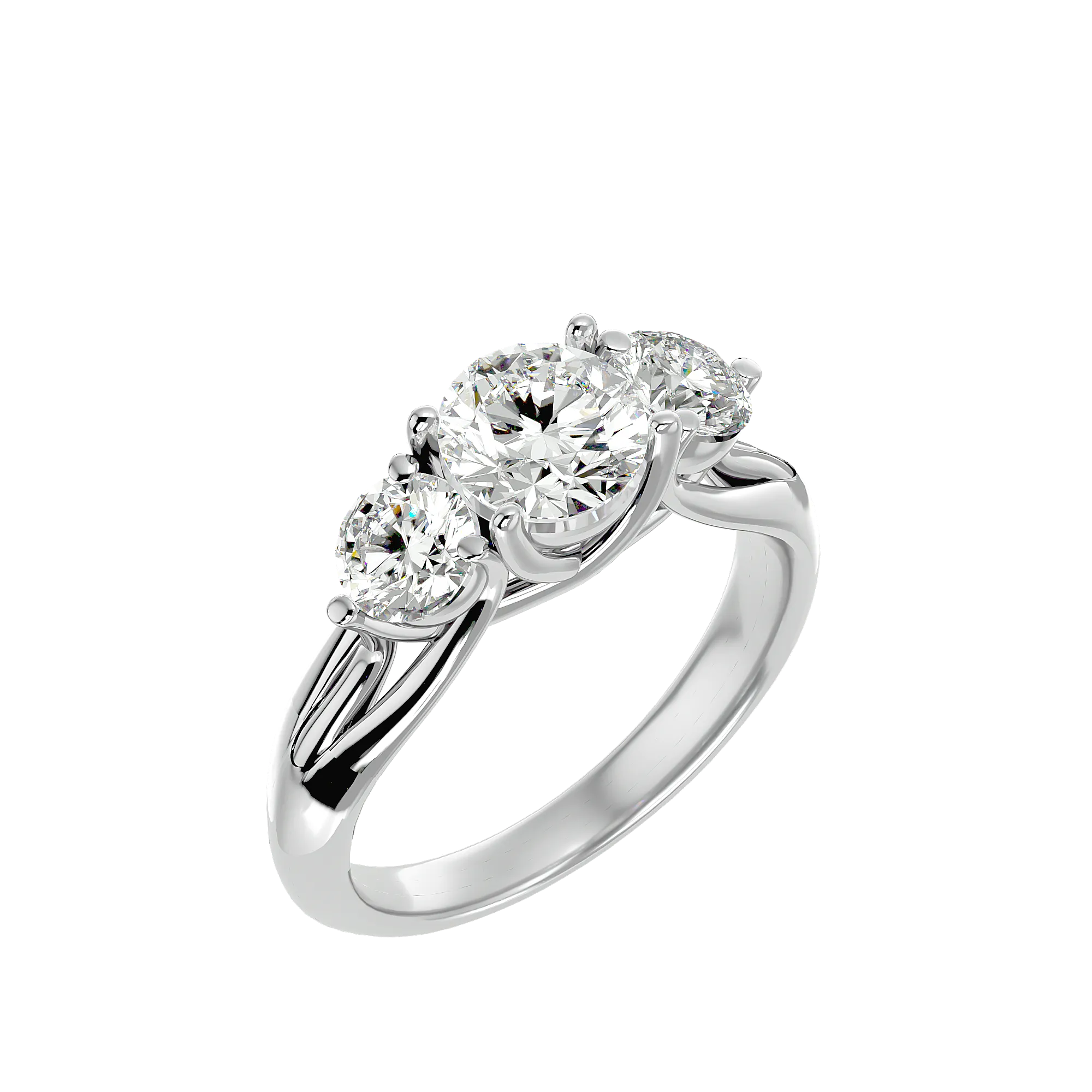 2 1/3 ctw Round Three Stone Lab Grown Diamond Ring