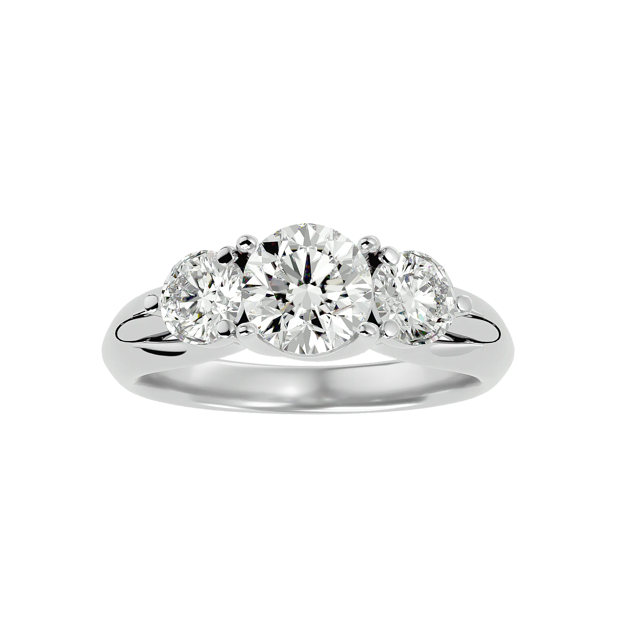 2 1/3 ctw Round Three Stone Lab Grown Diamond Ring