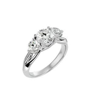 2 1/3 ctw Round Three Stone Lab Grown Diamond Ring