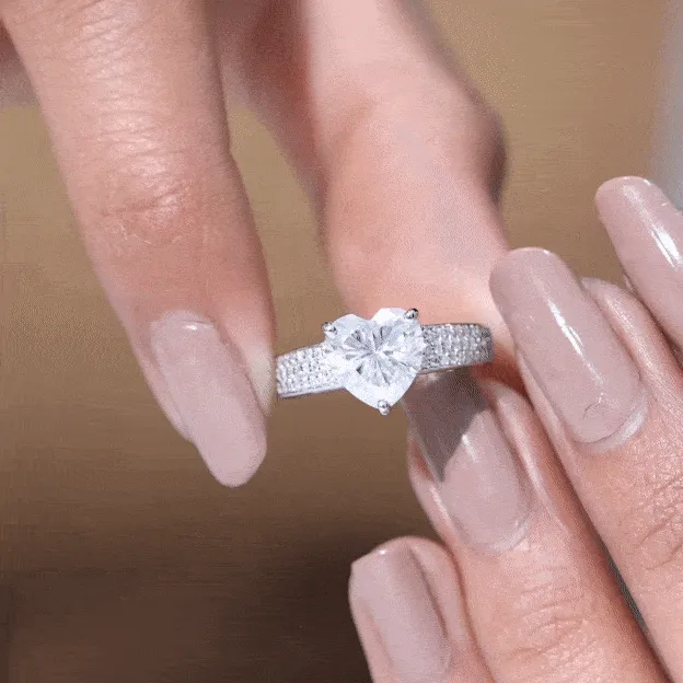 2.25 CT Moissanite Solitaire Ring with Side Stones