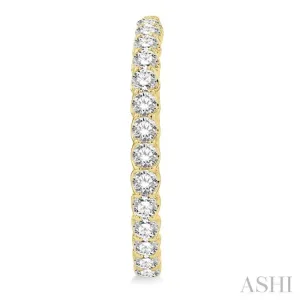 4 Ctw Round Cut Diamond In-Out Hoop Earrings in 14K Yellow Gold