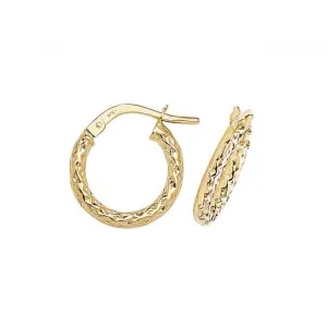 9ct Yellow Gold 30mm Diamond Cut Hoop Earrings ER951