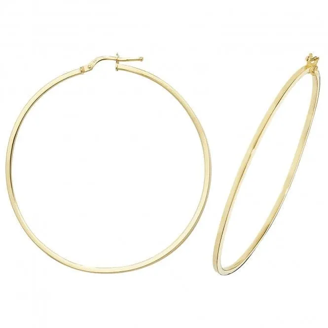 9ct Yellow Gold Oval Hoop Earrings ER1007