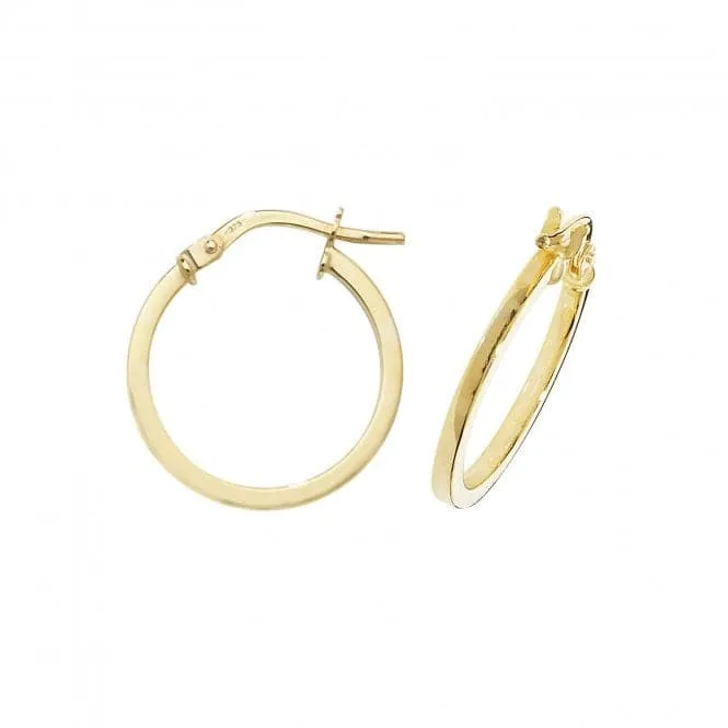 9ct Yellow Gold Oval Hoop Earrings ER1007