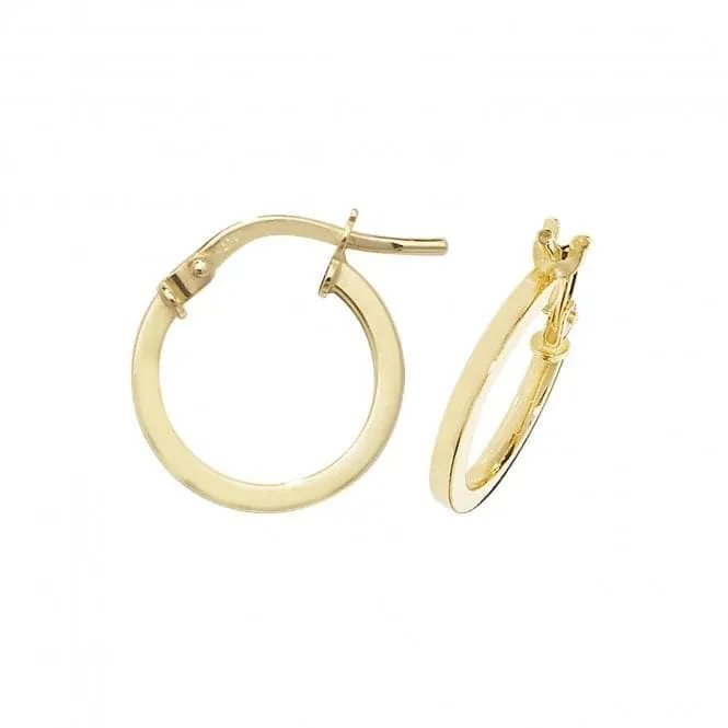 9ct Yellow Gold Oval Hoop Earrings ER1007
