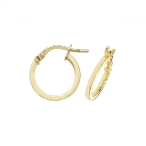 9ct Yellow Gold Oval Hoop Earrings ER1007