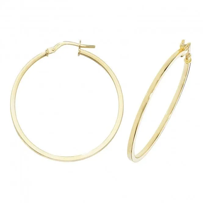 9ct Yellow Gold Oval Hoop Earrings ER1007