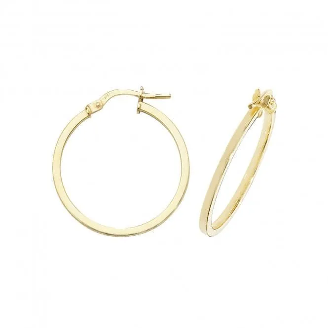 9ct Yellow Gold Oval Hoop Earrings ER1007