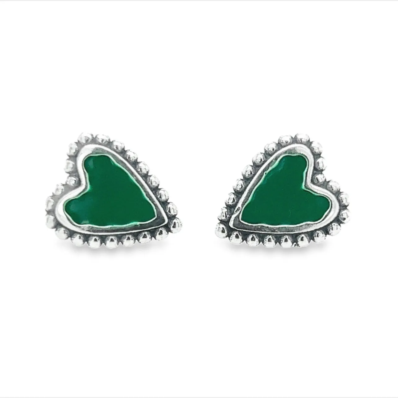 A533 Green Heart Earrings