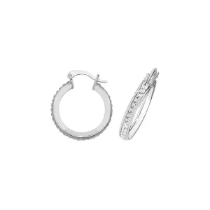 Acotis Silver Crystal Hoop Earrings G51016