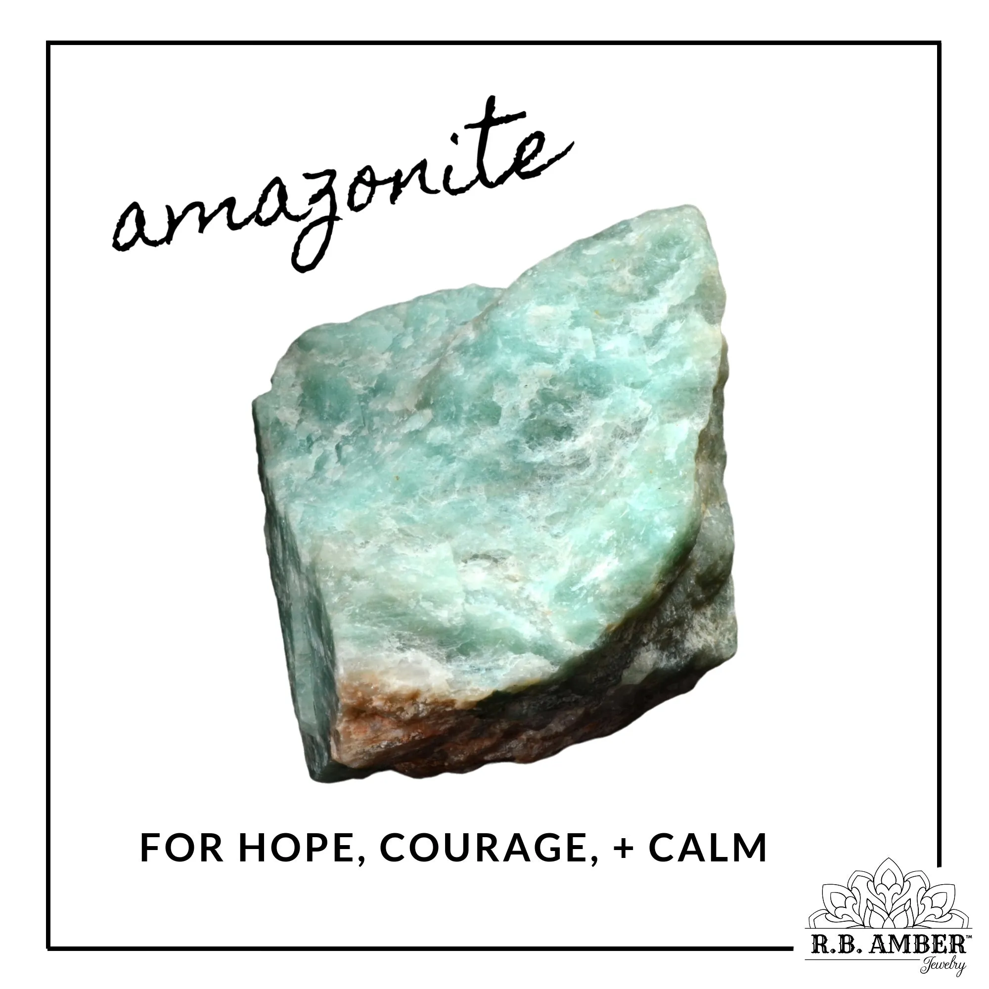 Adults | Amazonite   Raw Cognac Amber Necklace