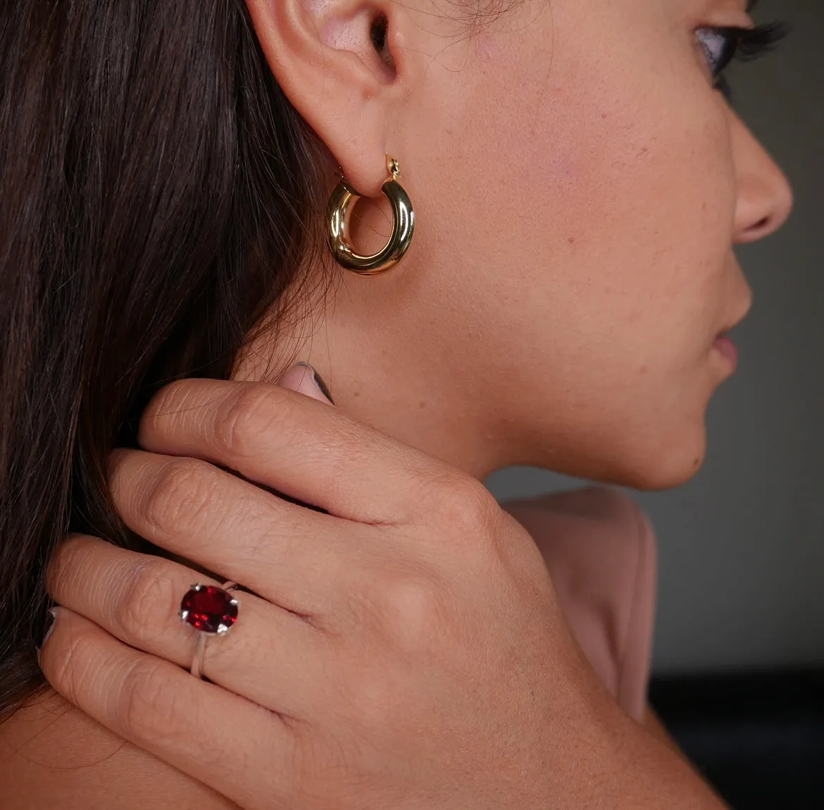 African Garnet Ring Natural Gemstone .925 Sterling Silver Jewelry Birthstone Chakra Luxury Rings