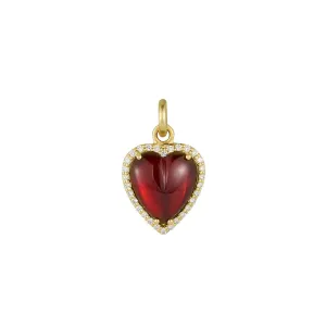 Alana Heart Charm - Garnet and Diamond