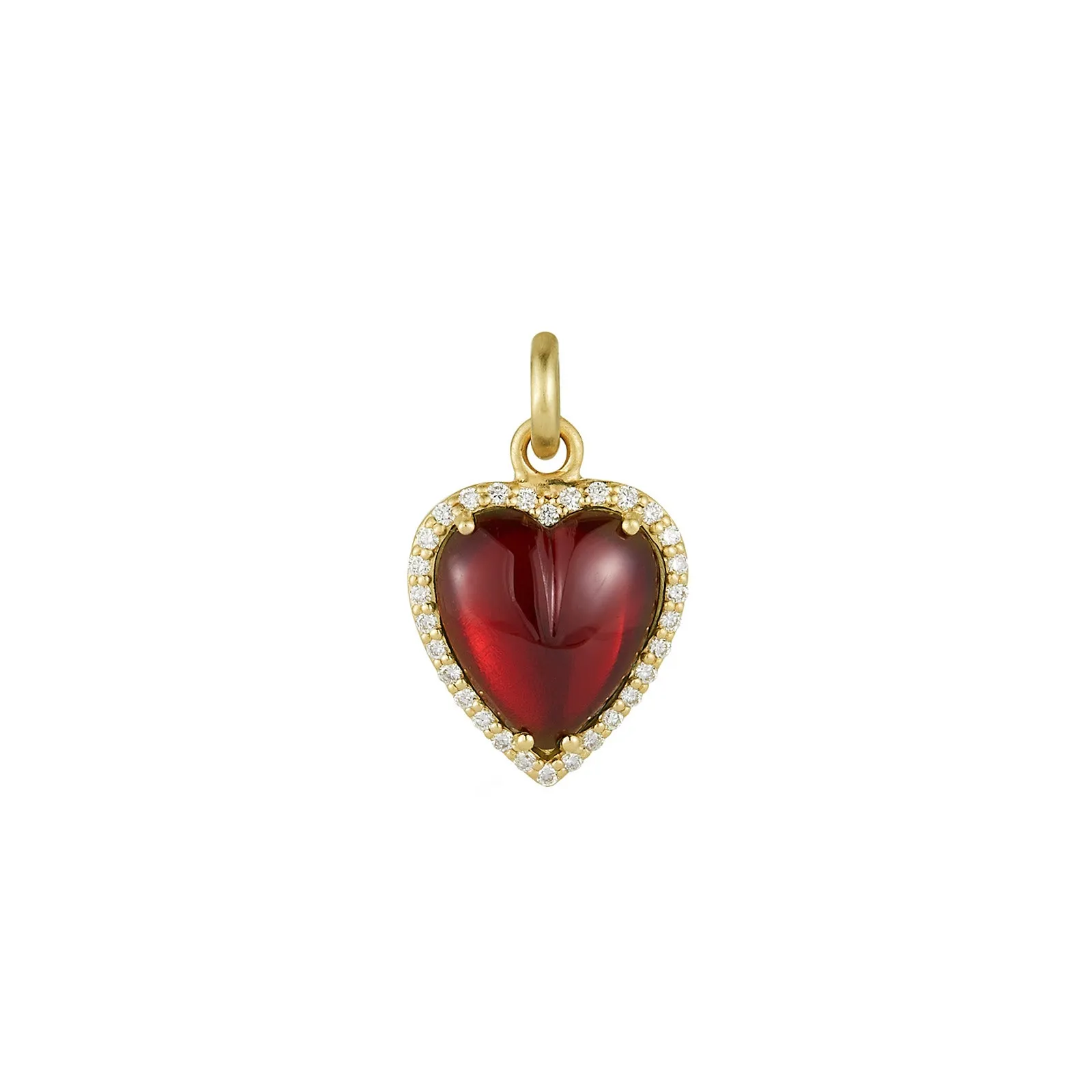Alana Heart Charm - Garnet and Diamond