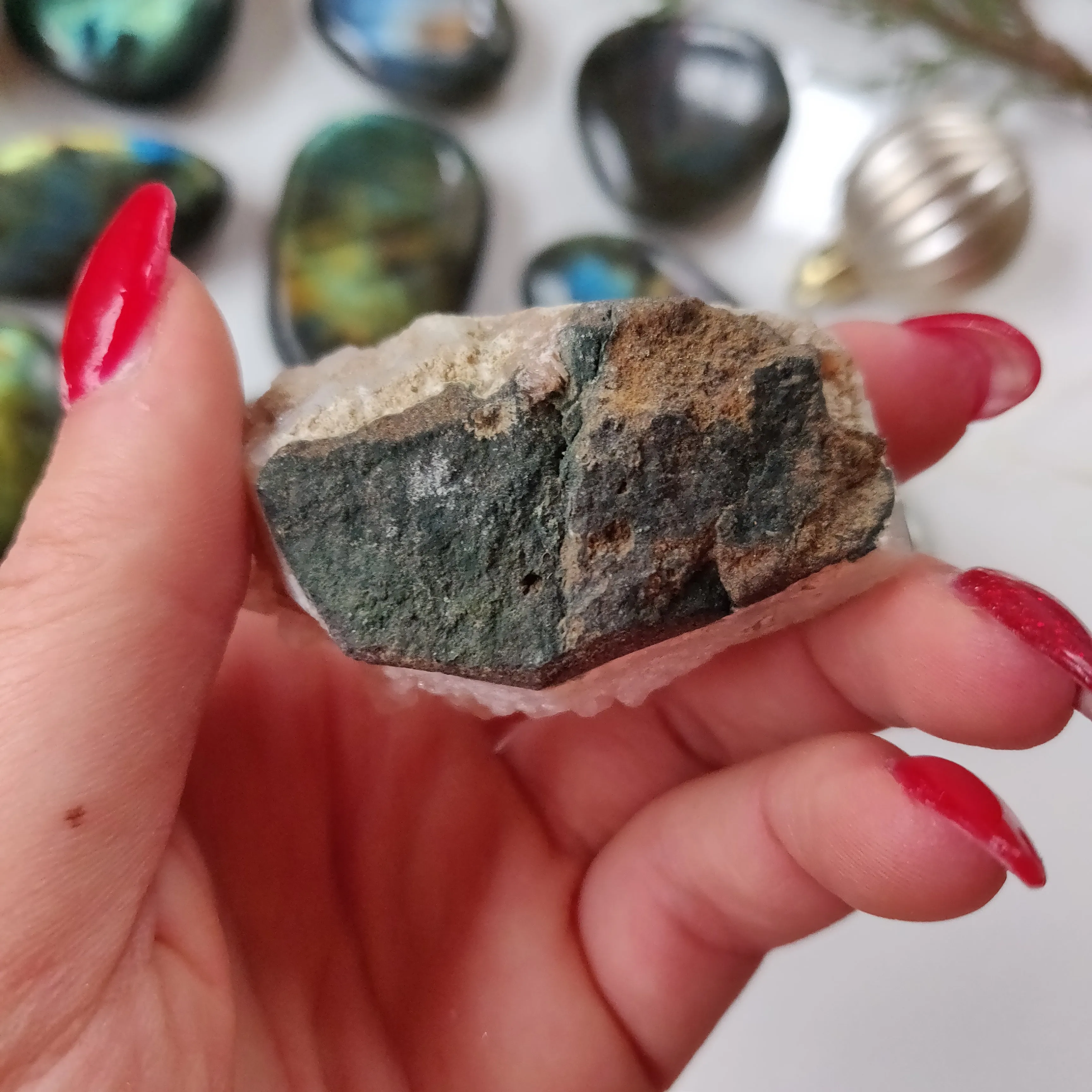Anandalite Cluster, Natural Aurora Quartz Cluster (#12)