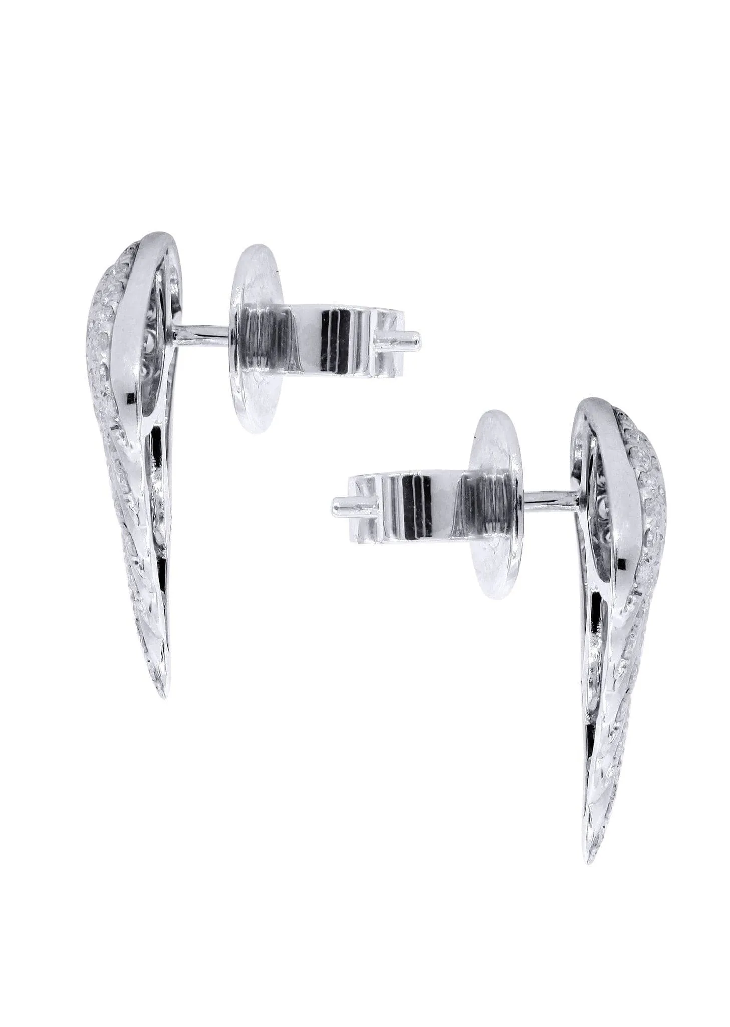 Angel Diamond Earrings For Men |  14K White Gold  | 0.89 Carats