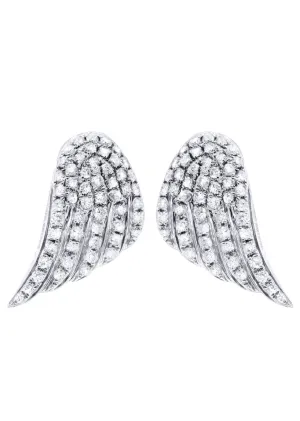 Angel Diamond Earrings For Men |  14K White Gold  | 0.89 Carats