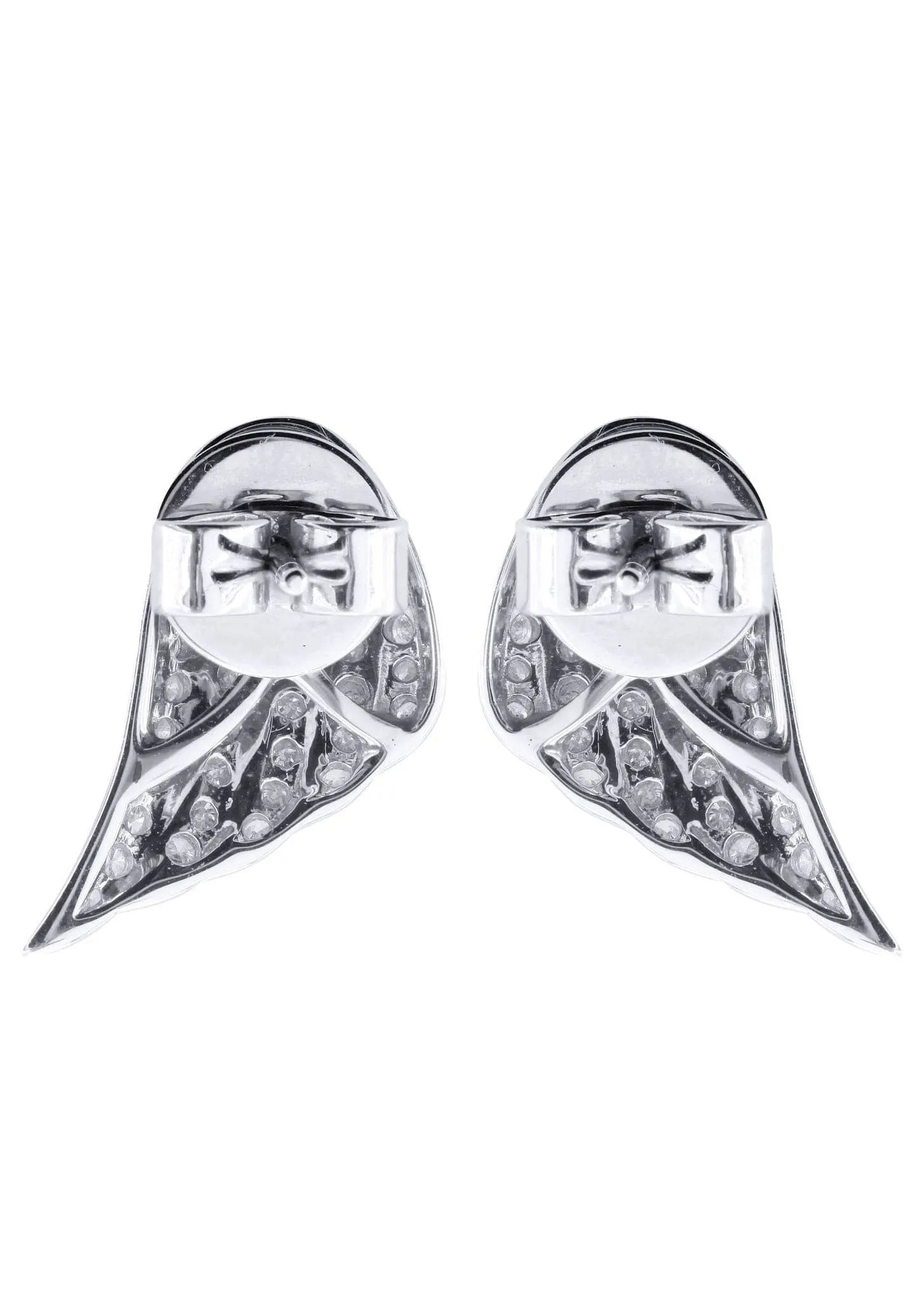 Angel Diamond Earrings For Men |  14K White Gold  | 0.89 Carats